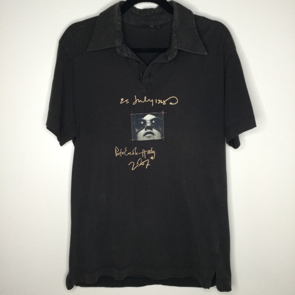 Paul Smith Graphic Polo Tee Black Size Large